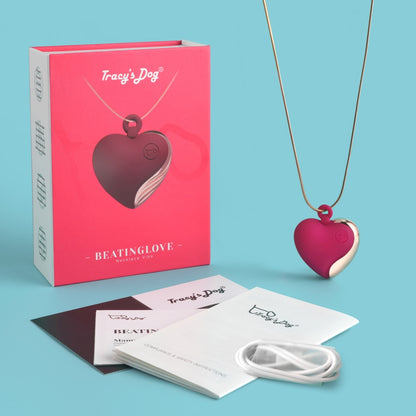 Tracy's Dog Beating Love Silicone Heart-Shaped Necklace Vibrator