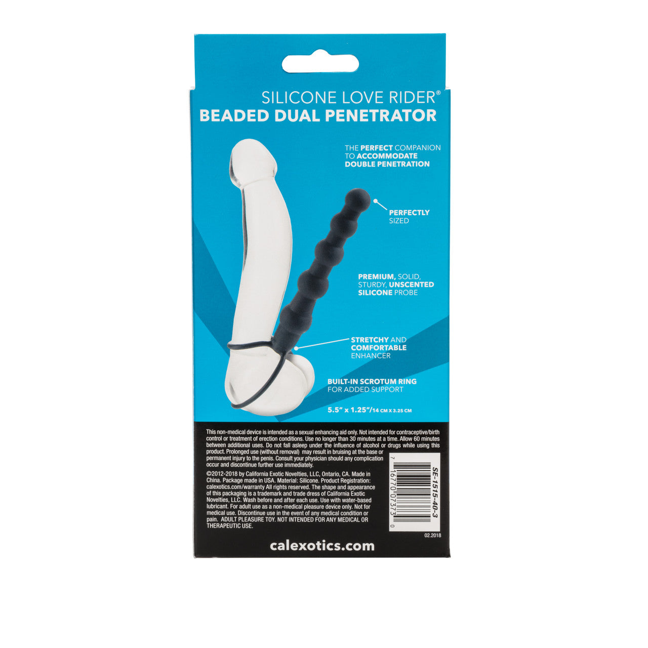 Silicone Love Rider Beaded Dual Penetrator - Thorn & Feather
