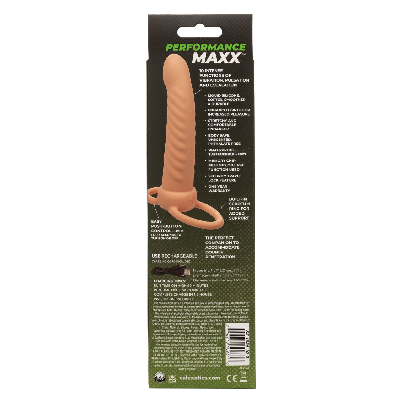 Rechargeable Ribbed Dual Penetrator - Ivory