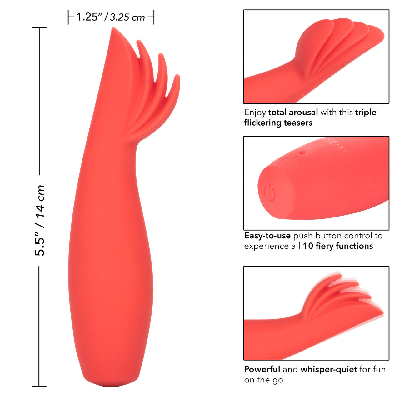 Red Hot Blaze Silicone Rechargeable Clitoral Vibrator - Thorn & Feather