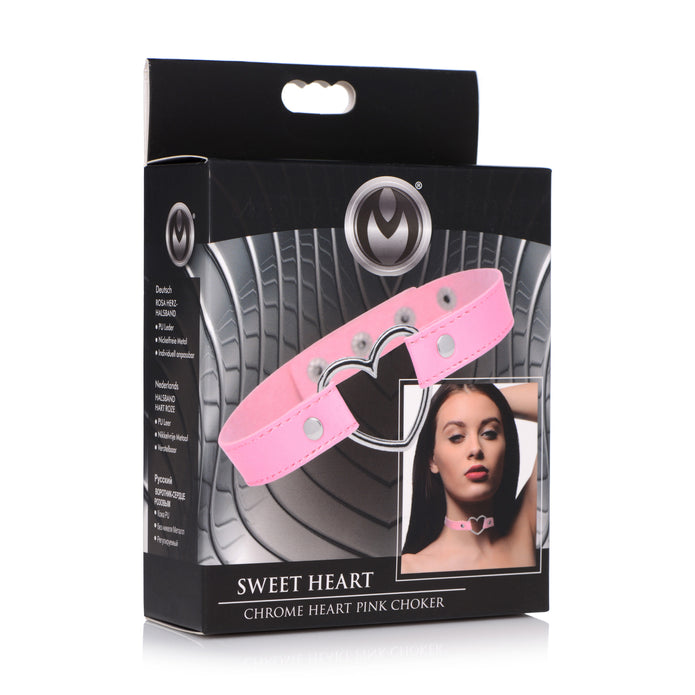 Sweet Heart Chrome Heart Pink Choker - Thorn & Feather