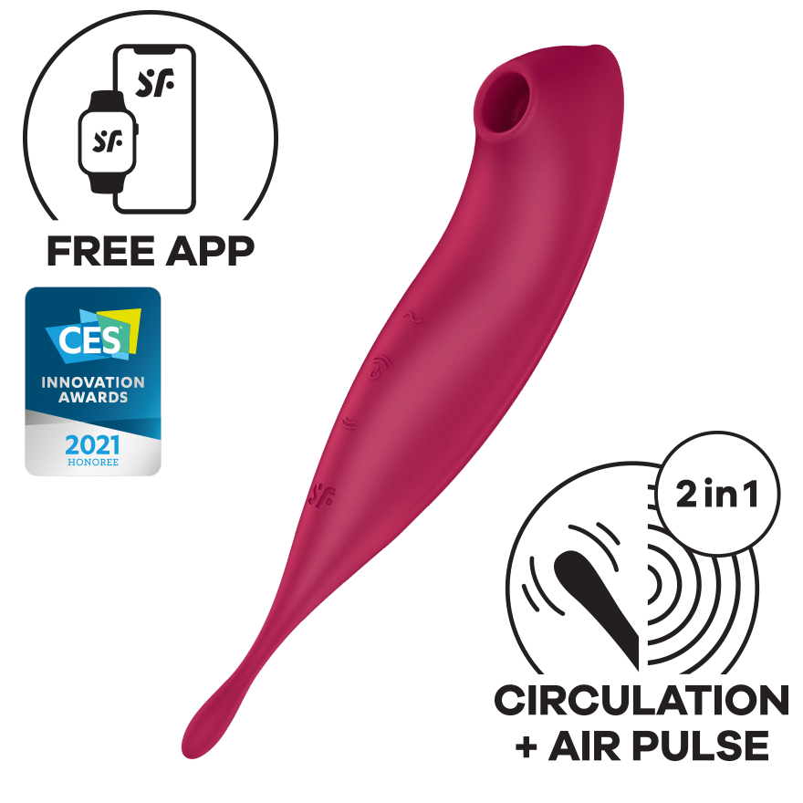 Satisfyer Twirling Pro Connect App Vibromasseur Pulsations d'Air Satisfyer Twirling Pro Connect App Vibromasseur Pulsations d'Air