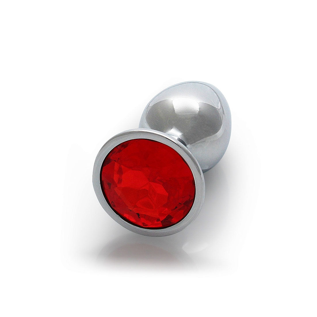 Round Gem Butt Plug - Small, Ruby Red