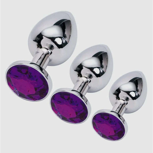Shine Diamond Plug - Purple, 3 Pcs Set - Thorn & Feather