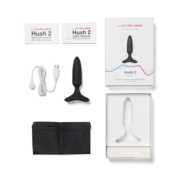 Lovense Hush 2 App-controlled Vibrating Butt Plug - 1 Inch - Thorn & Feather