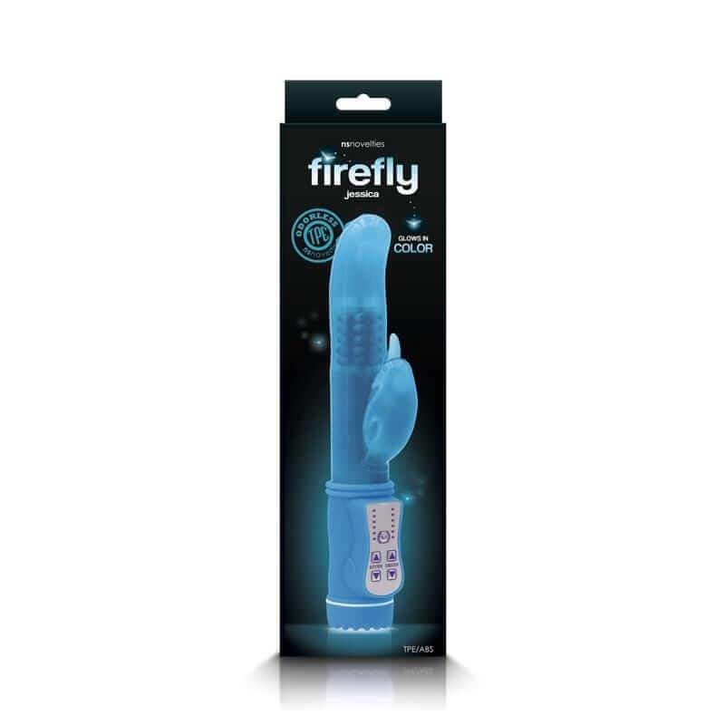 Firefly Jessica Glow In The Dark Rabbit Vibrator - Blue - Thorn & Feather