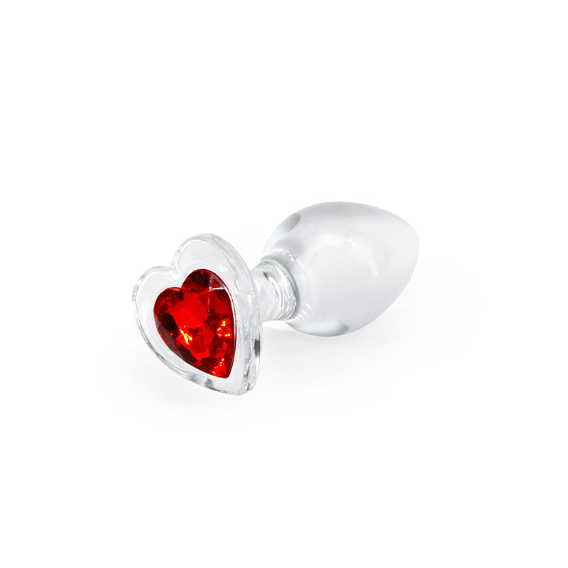 Crystal Desires Red Heart Glass Plug - Medium Crystal Desires Red Heart Glass Plug - Medium