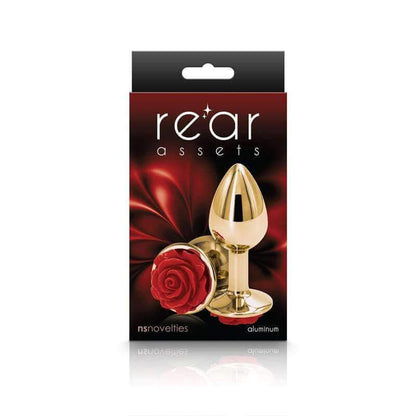 Rear Assets Rose Butt Plug - Small, Red - Thorn & Feather