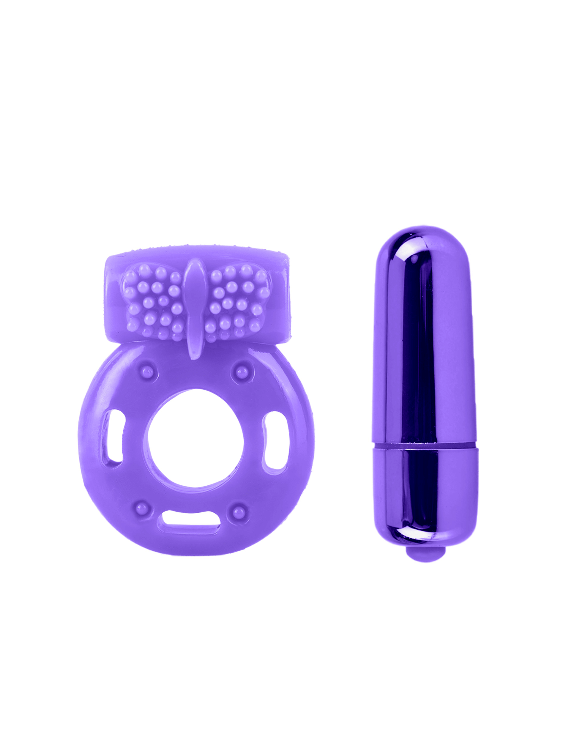 Neon Vibrating Couples Kit - Purple - Thorn & Feather
