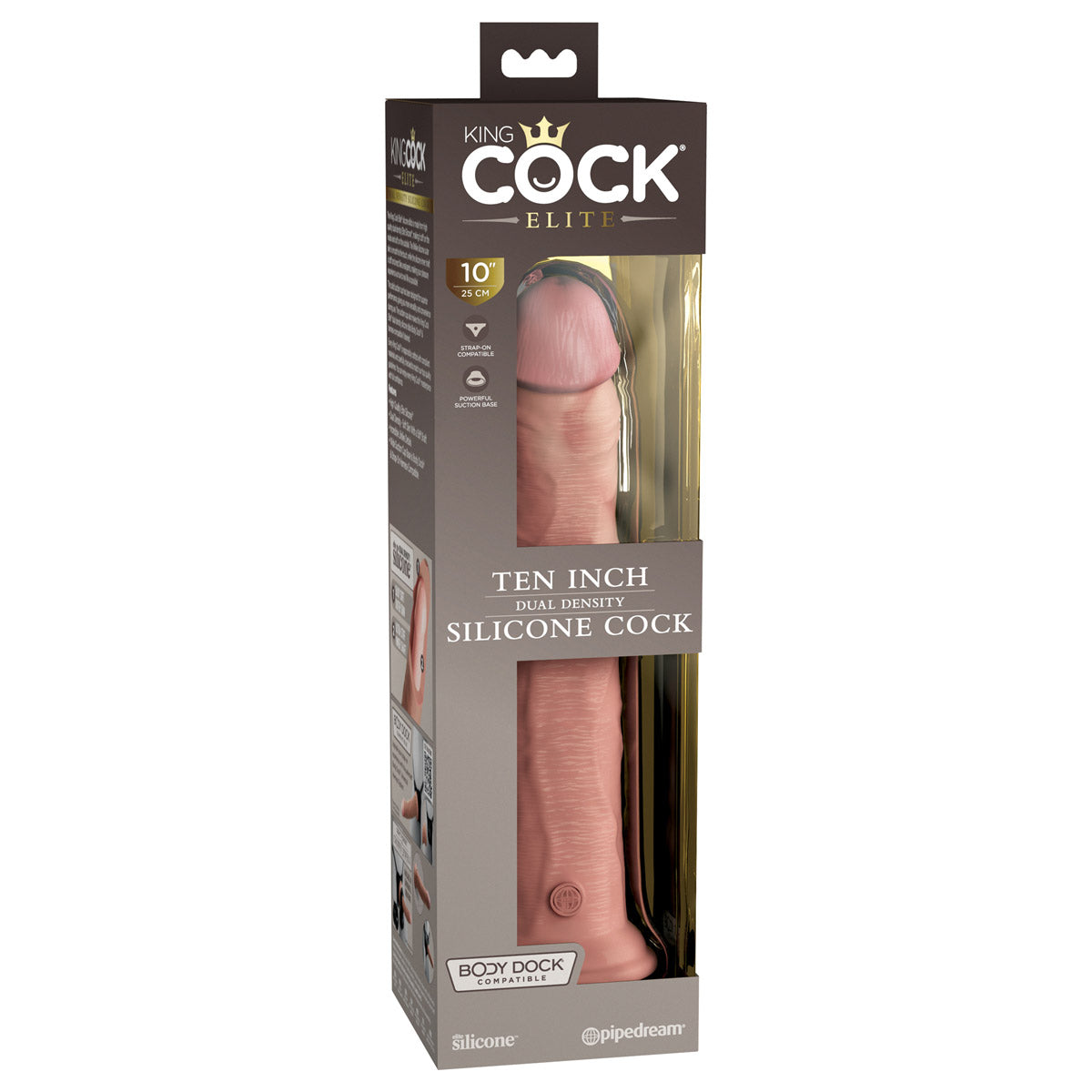 King Cock Elite 10" Silicone Dual Density Cock - Light - Thorn & Feather