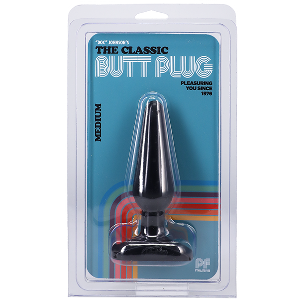 Plug anal classique lisse - Medium, noir