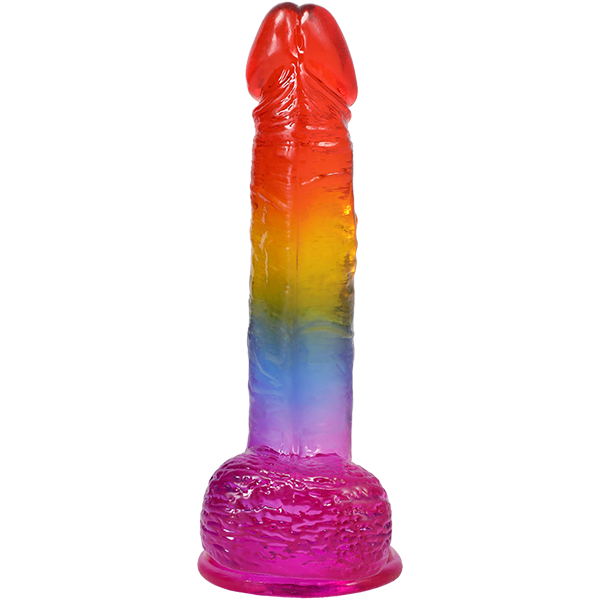 Crystal Jellies 8.5 Inch Realistic Cock - Rainbow