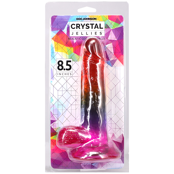 Crystal Jellies 8.5 Inch Realistic Cock - Rainbow