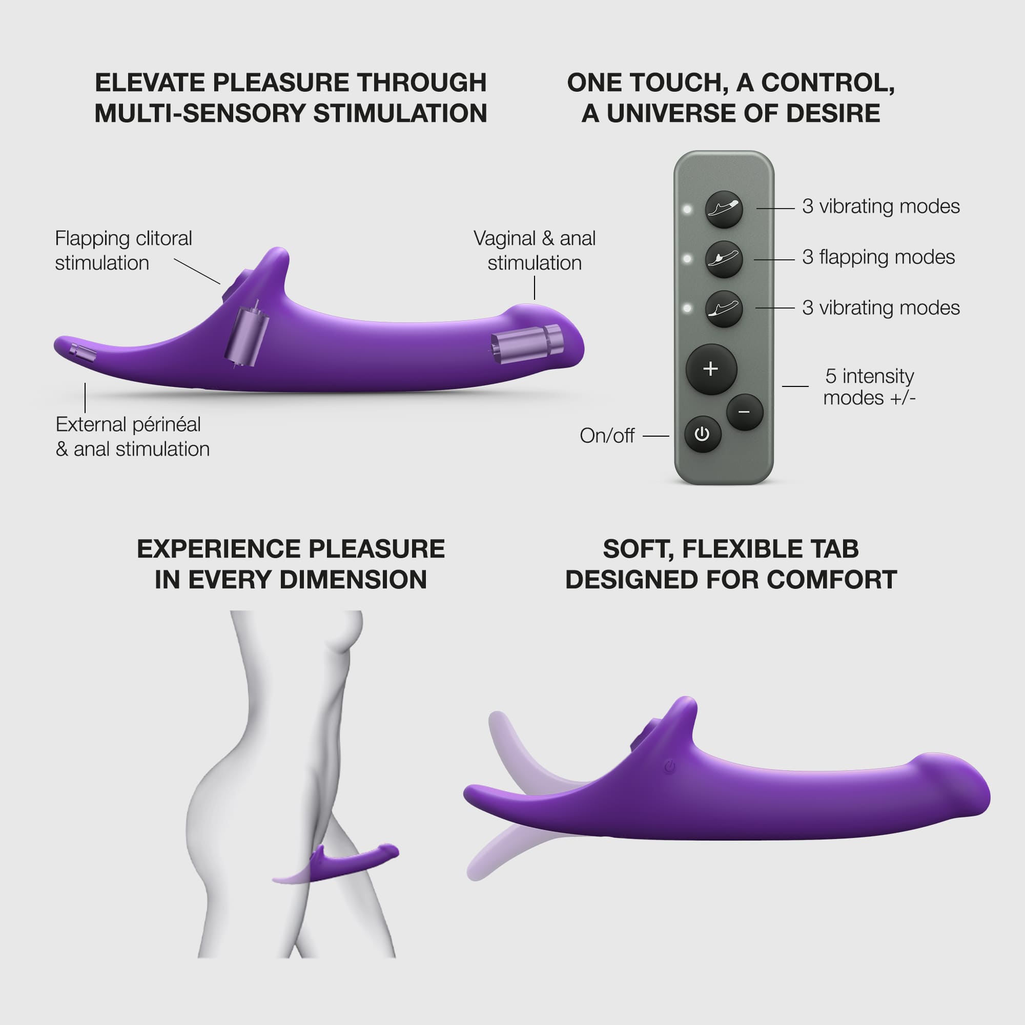 Semi-Realistic Remote Multi Orgasm Dildo