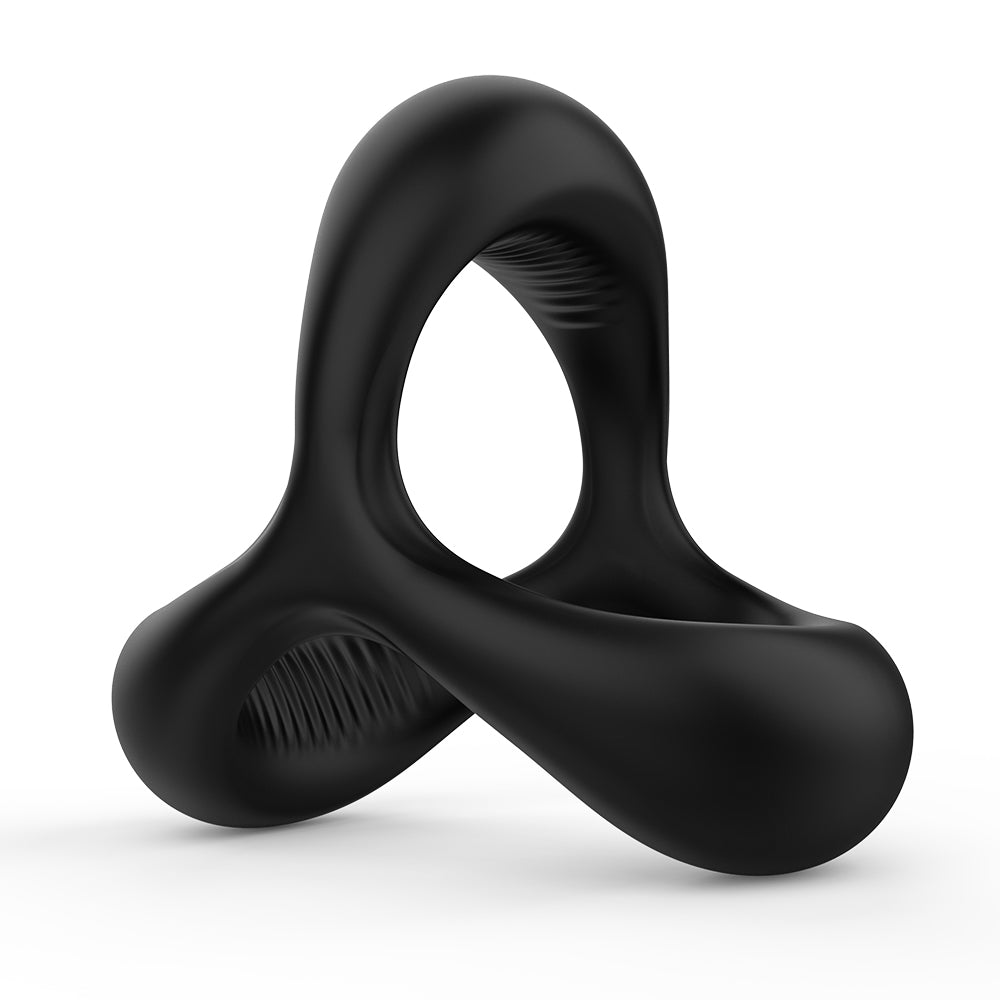 Black Rider Triple-Loop Silicone Cock Ring
