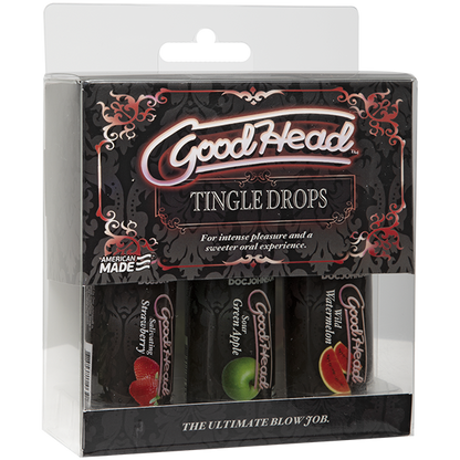 GoodHead Tingle Drops - Wild Watermelon, Sour Green Apple, Salivating Strawberry