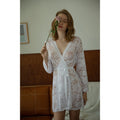Ivory Bloom Lace Short Robe