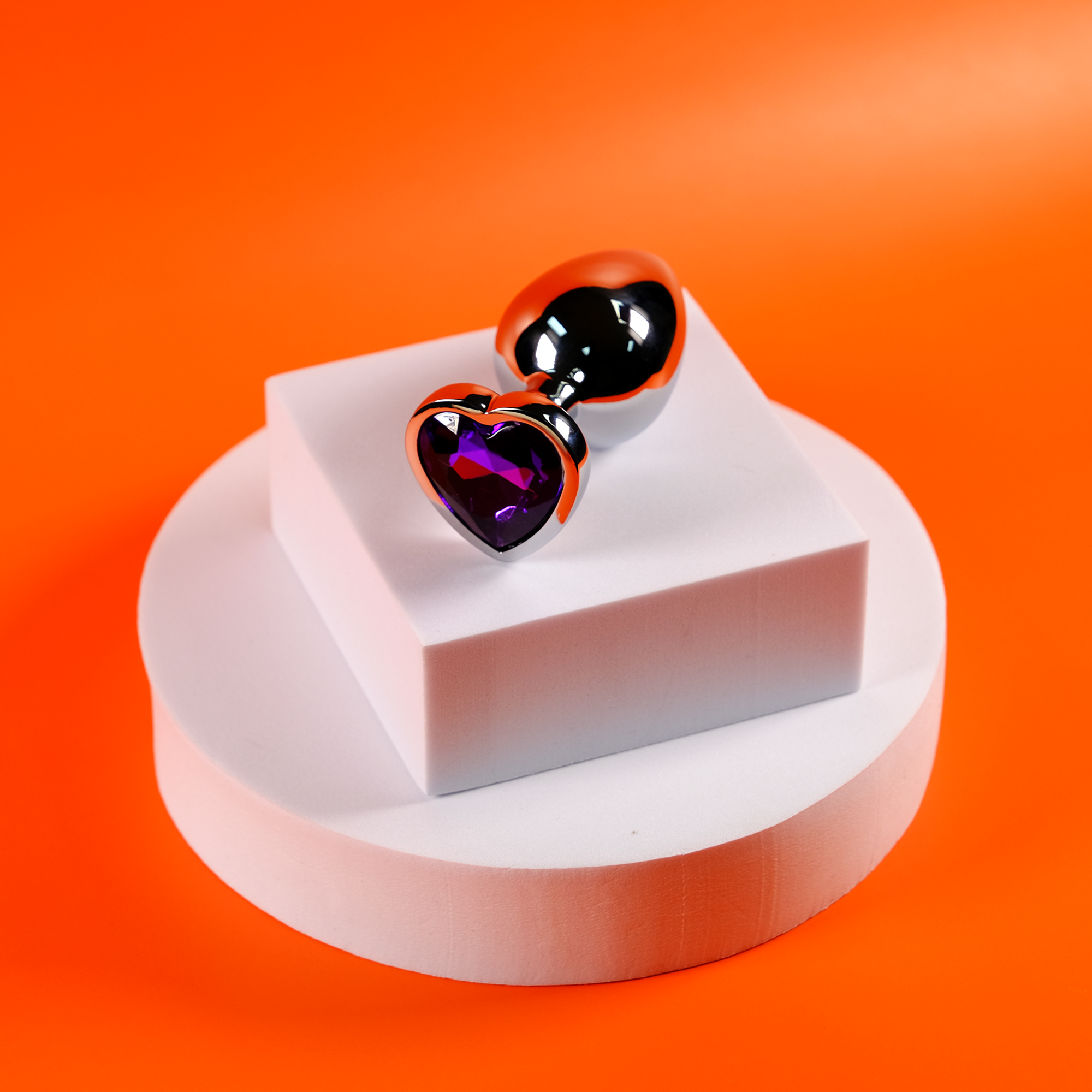 Plug anal en forme de cœur - Grand, violet