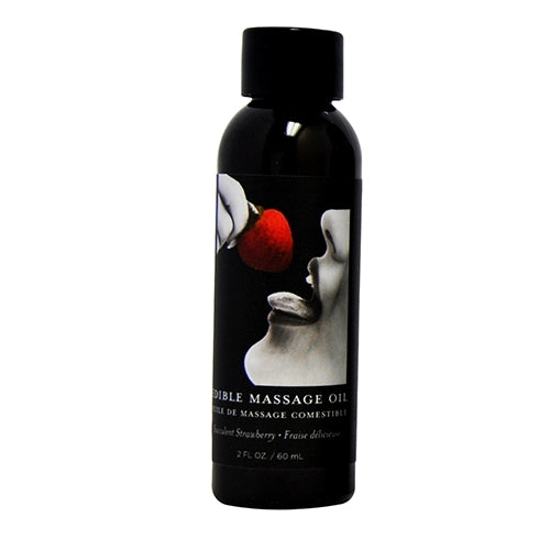 Huile de massage comestible Earthly Body - Fraise, 2 oz/60 ml