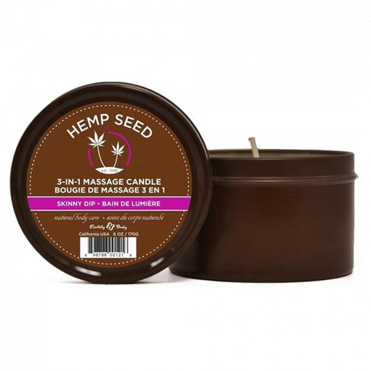 Earthly Body Hemp Seed 3-in-1 Massage Candle - Skinny Dip
