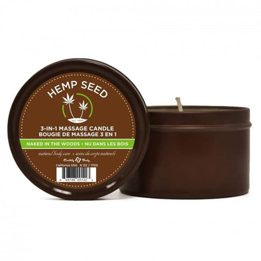 Earthly Body Hemp Seed 3-in-1 Massage Candle - Naked in the Woods