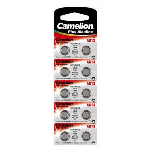 Camelion Alkaline AG13 LR44 Battery - Card of 10