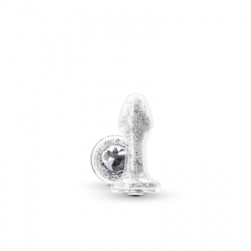 Stardust Glam Glass Butt Plug - White-T&F 3YRS Anniversary Sale - Thorn & Feather