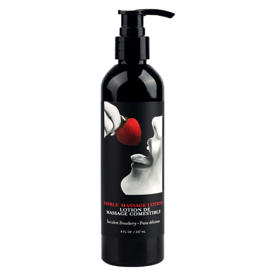 Earthly Body Edible Massage Lotion - Strawberry, 8oz/237ml