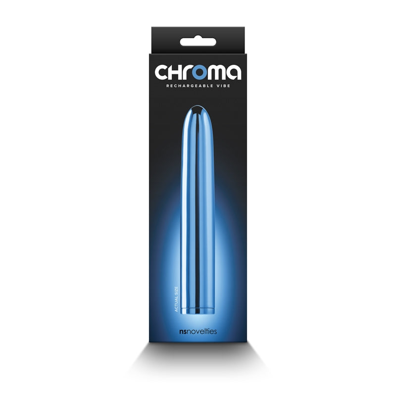 Chroma 7" Slim Vibrator - Blue - Thorn & Feather