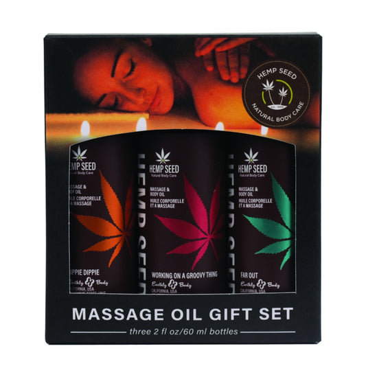 Earthly Body Hemp Seed Massage Oil Gift Set Summer 2024 Collection