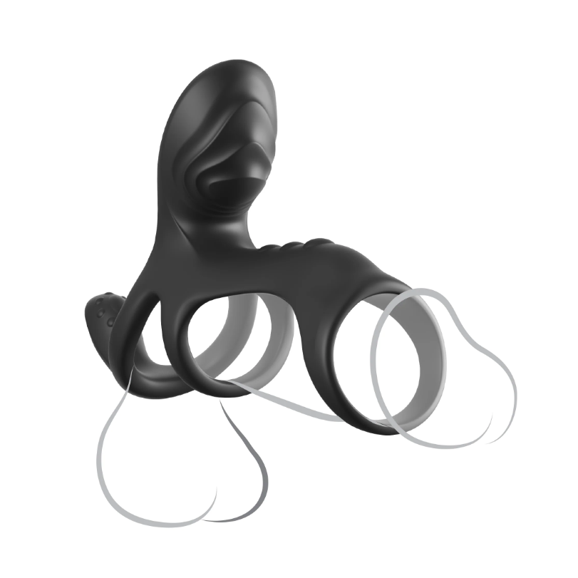 Cage à fantasmes Ultimate Couples Cage Max avec anneaux en C - Noir