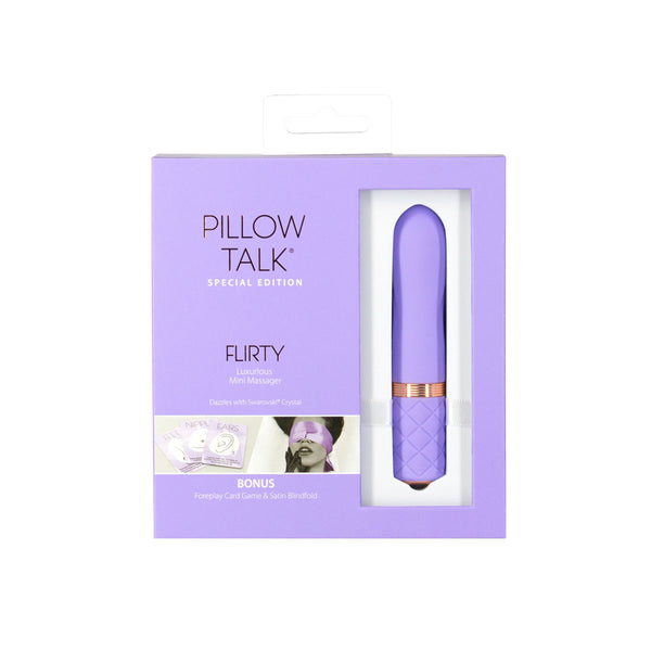 Pillow Talk Flirty Luxurious Rechargeable Mini Massager - Purple - Thorn & Feather