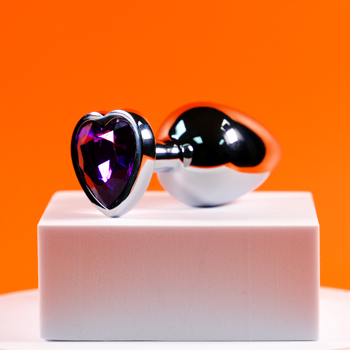 Plug anal en forme de cœur - Grand, violet