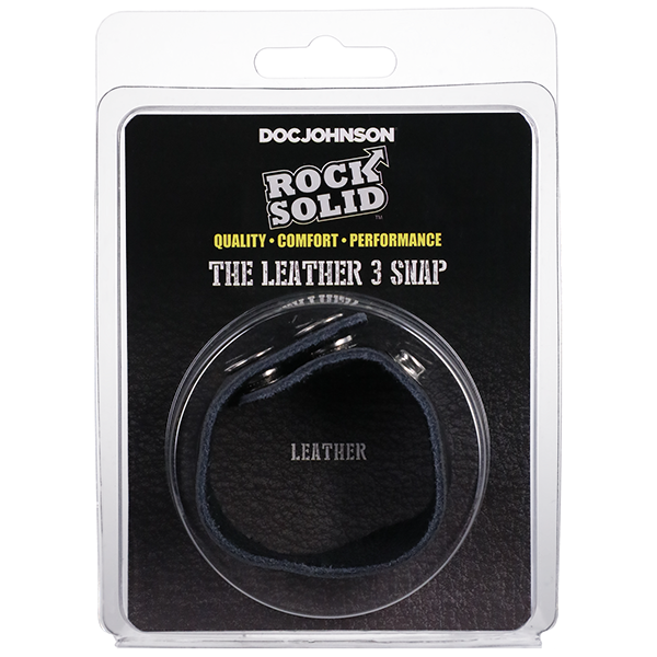 Rock Solid The Leather 3 Snap Ring - Black