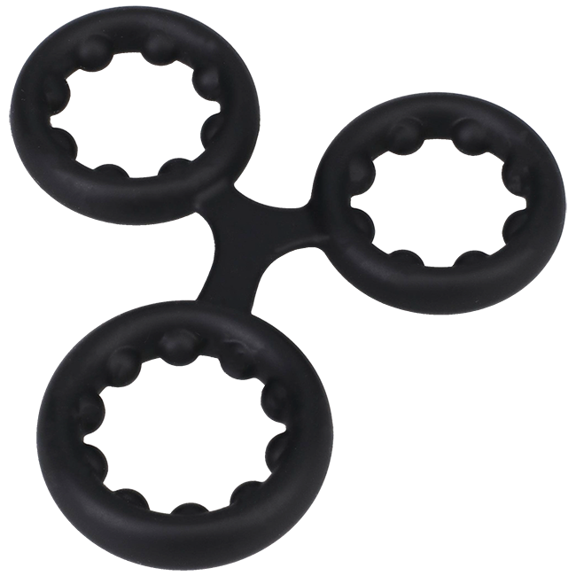 Silicone Triple Stamina Ring with Metal Beads