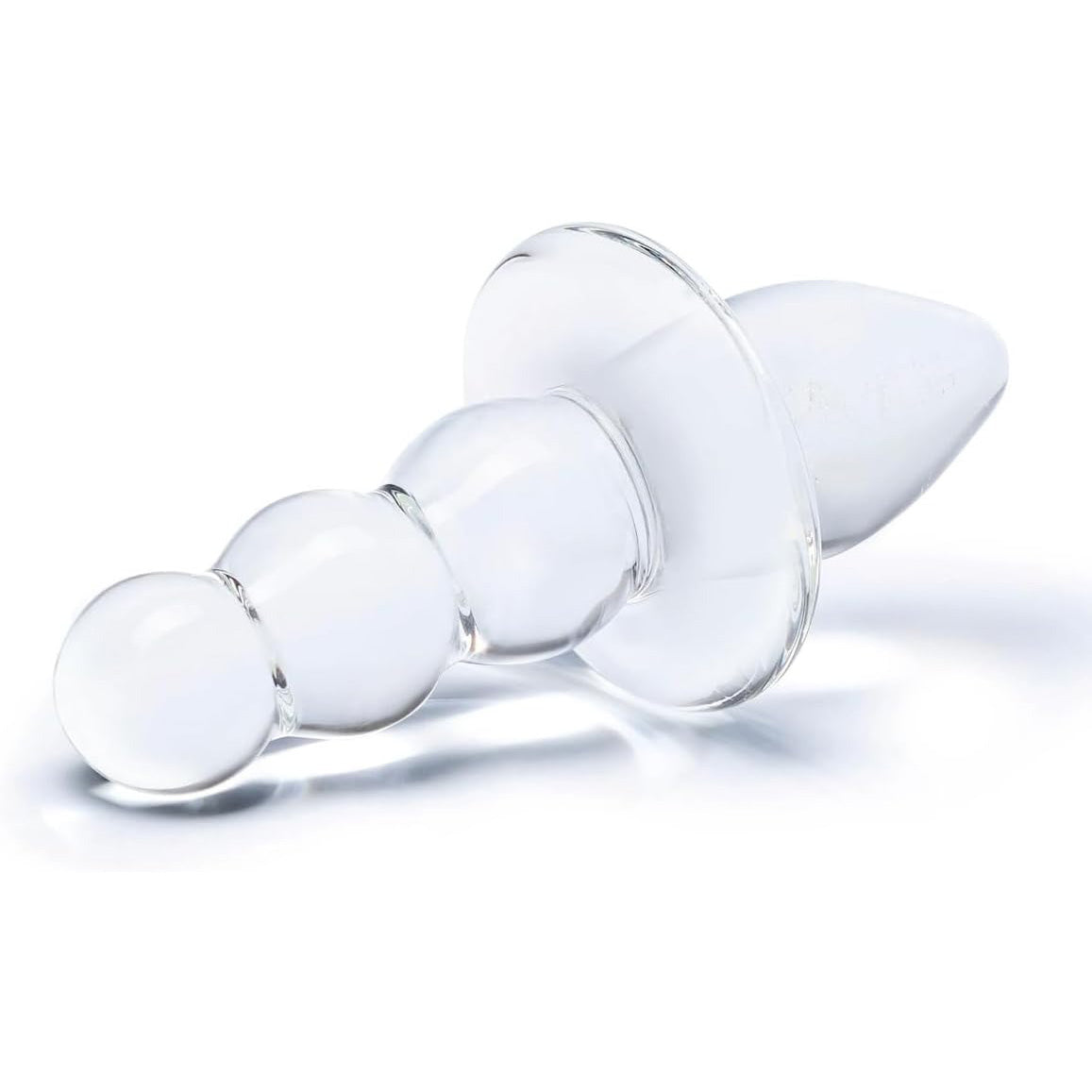 Glas Titus Beaded Butt Plug - Clear