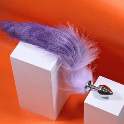 17" Purple Fox Tail Stainless Steel Plug