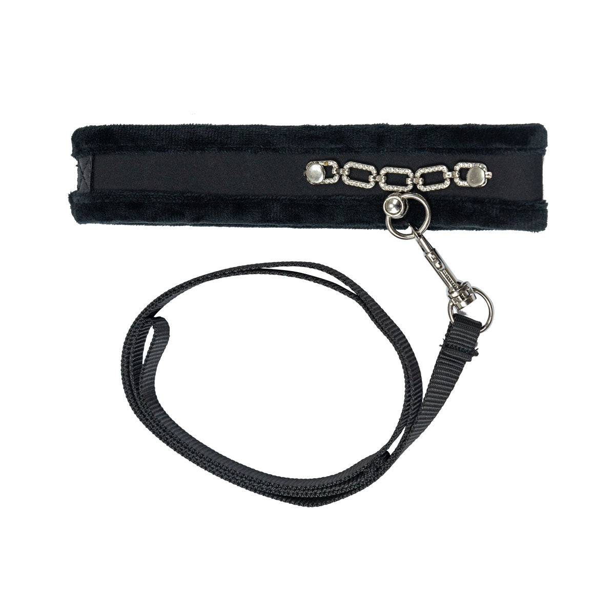 Collier et laisse Punishment Crystal - Noir 