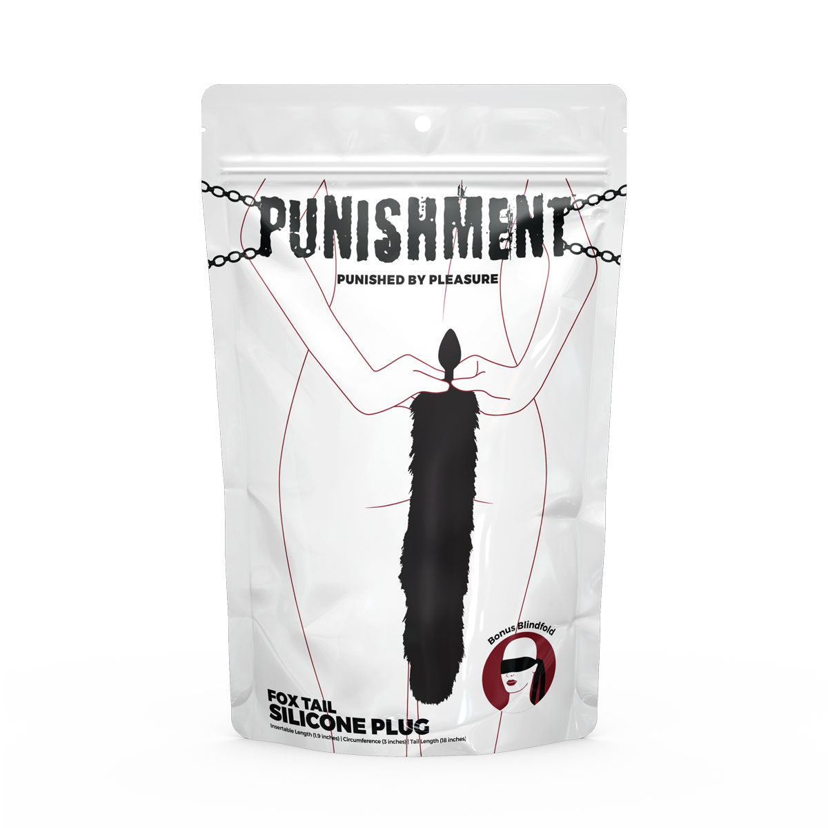 Punishment Fox Tail Silicone Anal Plug - Black