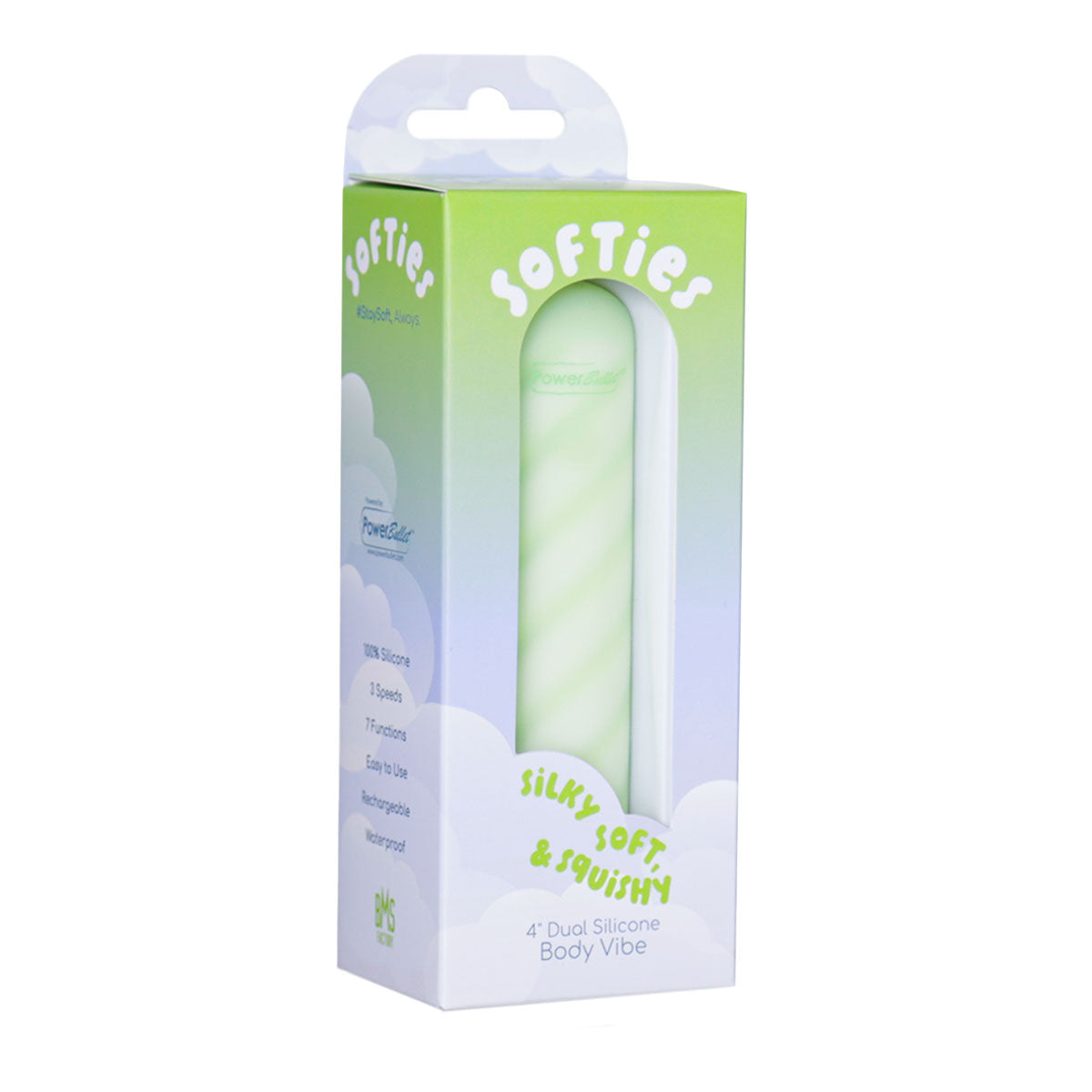 Vibrateur corporel Softies 4” en silicone double.
