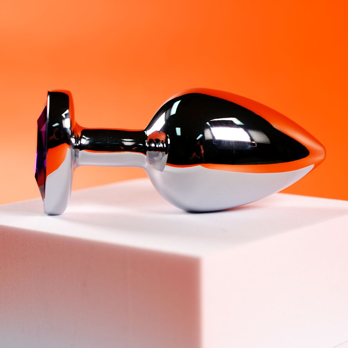 Plug anal en forme de cœur - Grand, violet