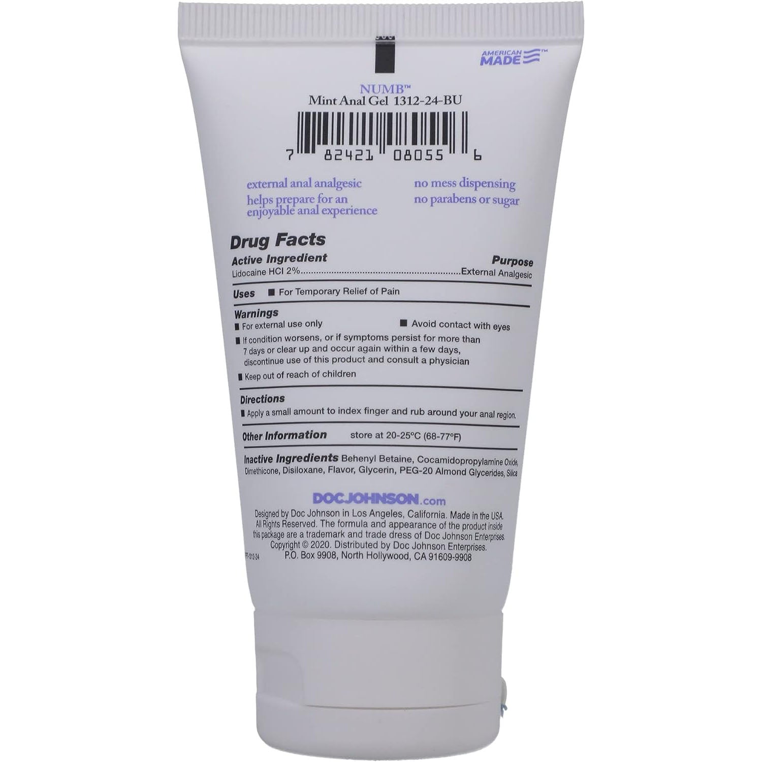 Gel anal engourdissant Intimate Enhancements - Menthe