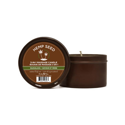 Earthly Body Hemp Seed 3-in-1 Massage Candle - Guavalava