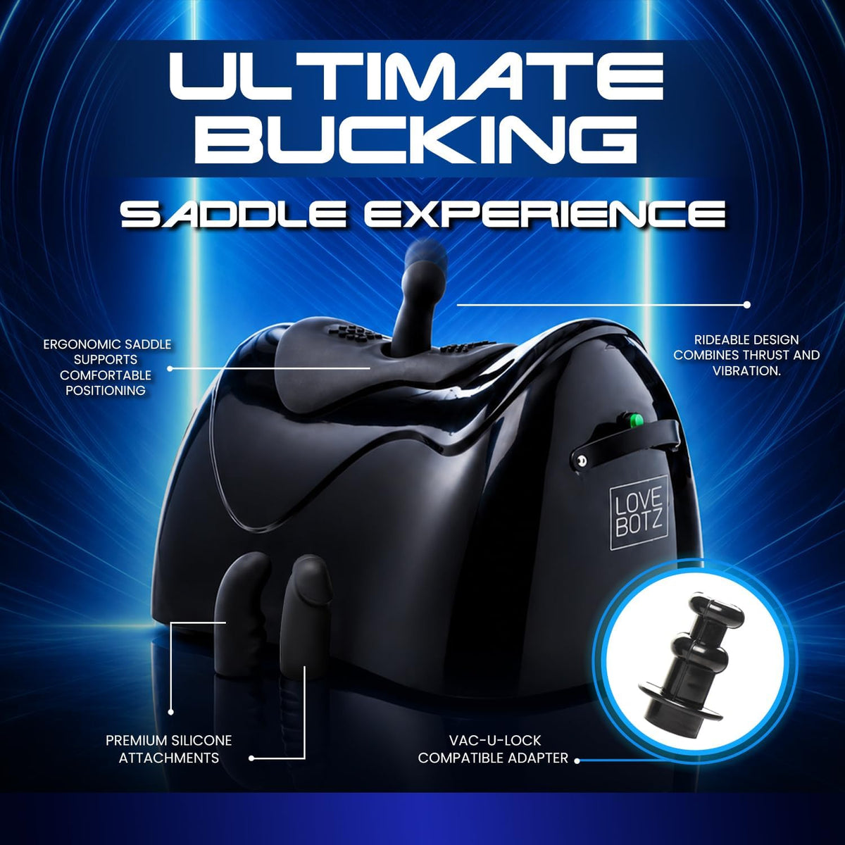 LoveBotz The Bucking Saddle 10X Thrusting & 10X Vibrating Saddle Sex Machine
