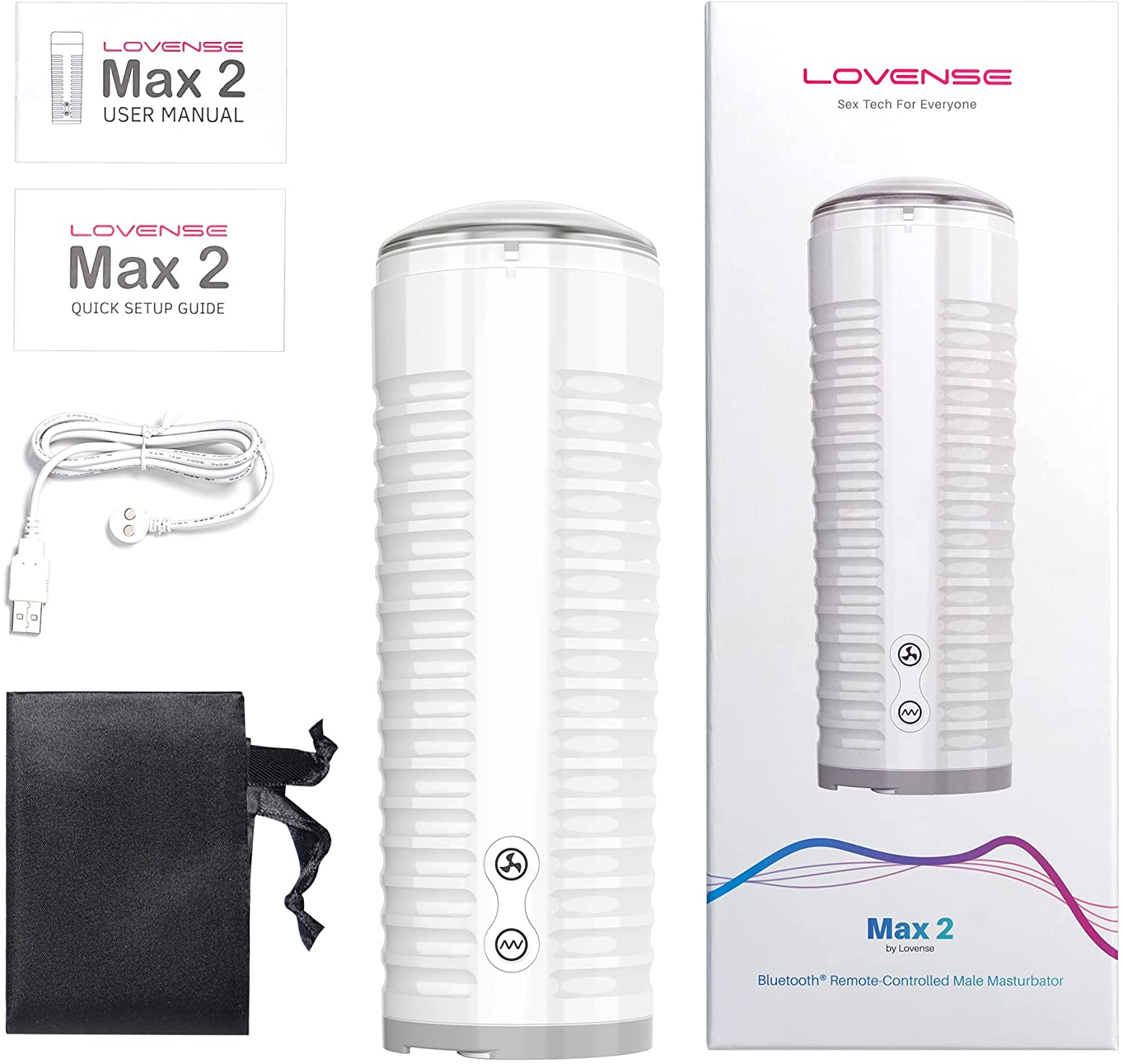 Lovense Max 2 Bluetooth Male Masturbator - White-T&F 3YRS Anniversary Sale - Thorn & Feather
