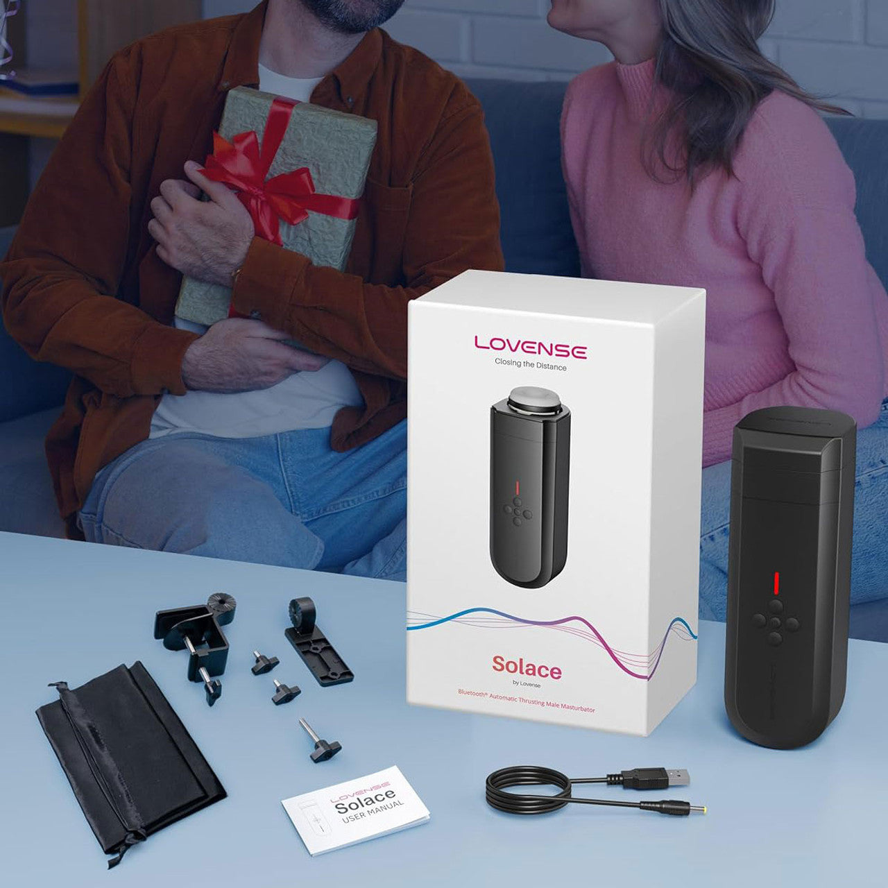 Masturbateur masculin à poussée Lovense Solace 