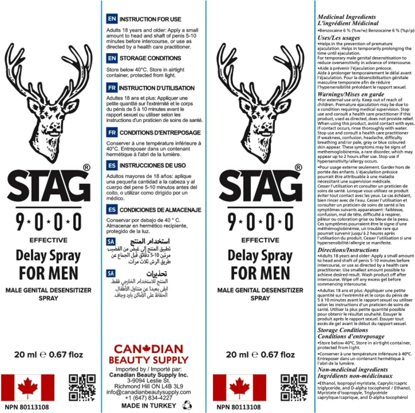 STAG 9000 Delay Spray For Men - 20mL