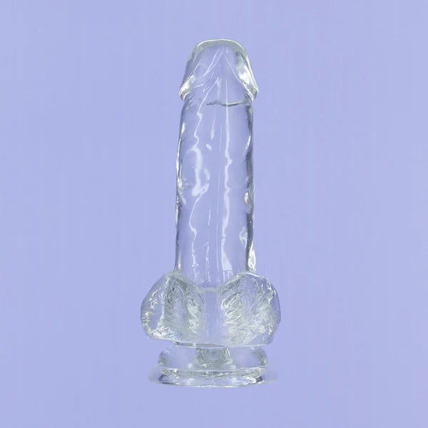 Gode ​​transparent Addiction Crystal 6" avec boules