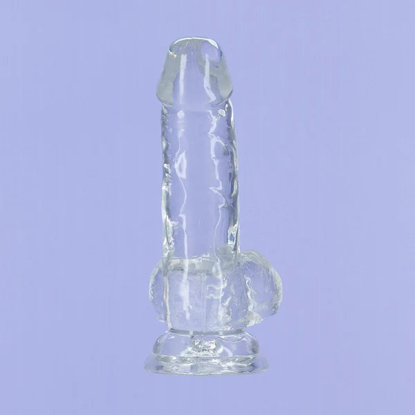 Gode ​​transparent Addiction Crystal 6" avec boules