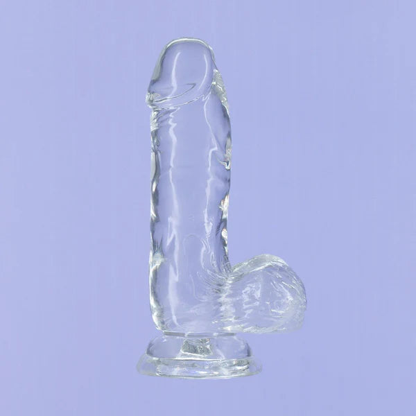Gode ​​transparent Addiction Crystal 6" avec boules